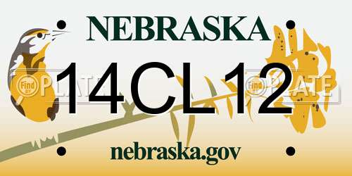 14CL12 Nebraska License Plate
