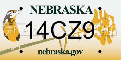 14CZ9 Nebraska License Plate