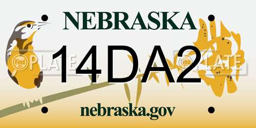 14DA2 Nebraska License Plate