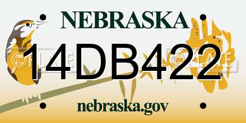 14DB422 Nebraska License Plate
