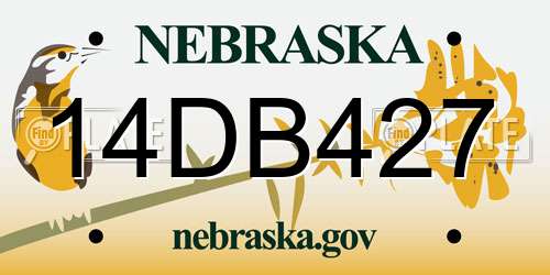 14DB427 Nebraska License Plate