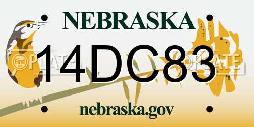14DC83 Nebraska License Plate
