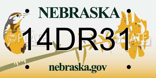 14DR31 Nebraska License Plate