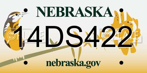 14DS422 Nebraska License Plate