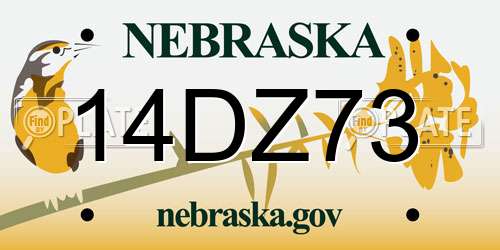 14DZ73 Nebraska License Plate