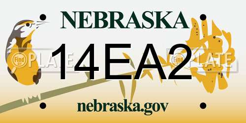 14EA2 Nebraska License Plate