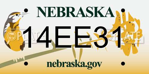 14EE31 Nebraska License Plate