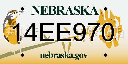 14EE970 Nebraska License Plate