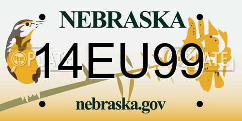 14EU99 Nebraska License Plate