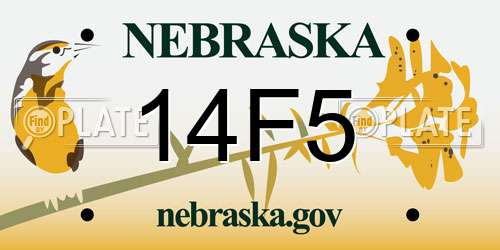14F5 Nebraska License Plate