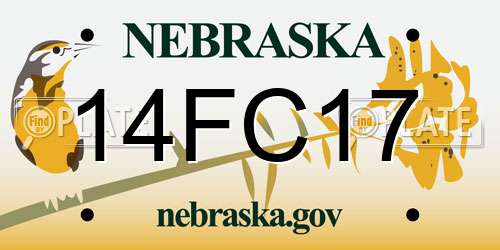 14FC17 Nebraska License Plate