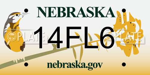 14FL6 Nebraska License Plate