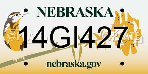 14GI427 Nebraska License Plate