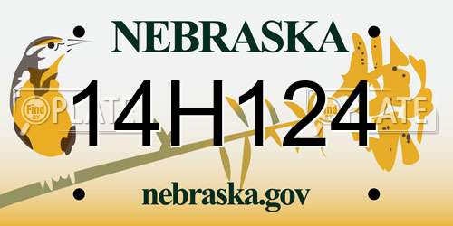 14H124 Nebraska License Plate
