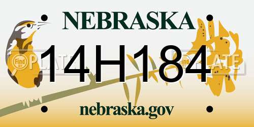 14H184 Nebraska License Plate