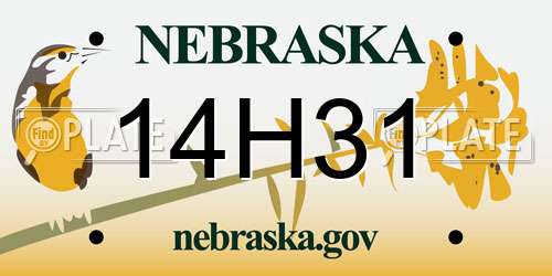 14H31 Nebraska License Plate