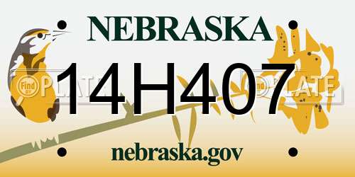 14H407 Nebraska License Plate