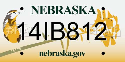 14IB812 Nebraska License Plate
