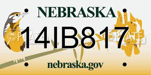 14IB817 Nebraska License Plate