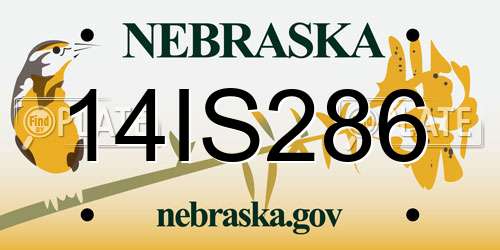14IS286 Nebraska License Plate