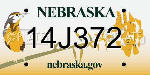 14J372 Nebraska License Plate