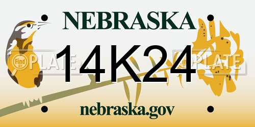 14K24 Nebraska License Plate