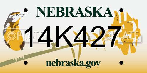 14K427 Nebraska License Plate