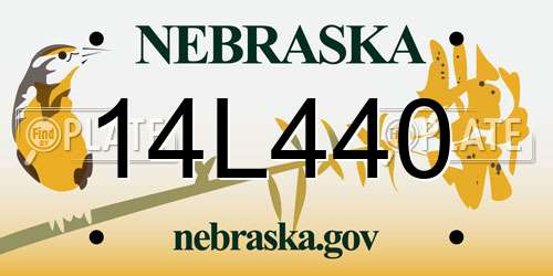 14L440 Nebraska License Plate