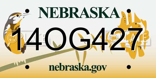 14OG427 Nebraska License Plate