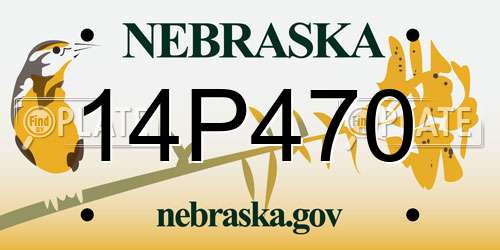 14P470 Nebraska License Plate