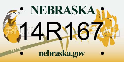14R167 Nebraska License Plate