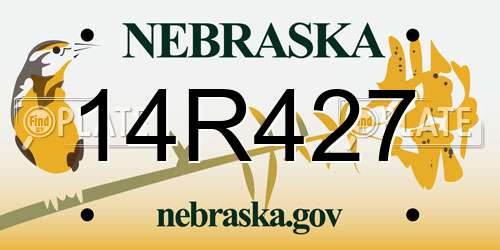 14R427 Nebraska License Plate