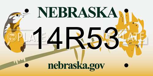 14R53 Nebraska License Plate