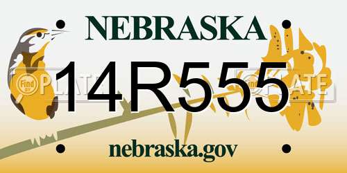 14R555 Nebraska License Plate