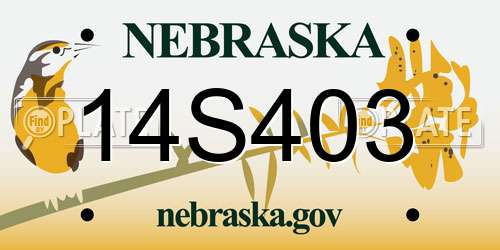 14S403 Nebraska License Plate