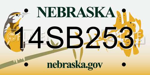 14SB253 Nebraska License Plate