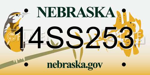 14SS253 Nebraska License Plate