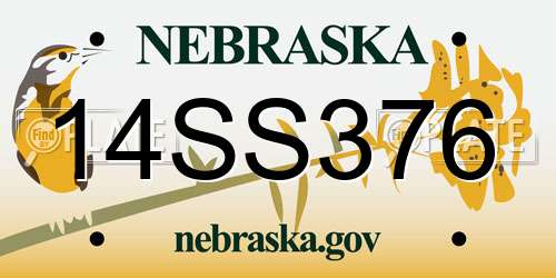 14SS376 Nebraska License Plate