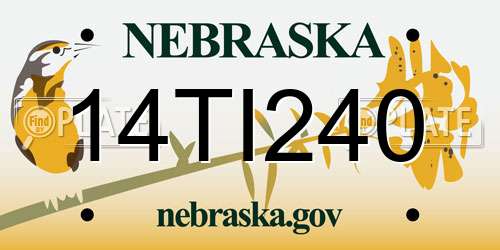 14TI240 Nebraska License Plate