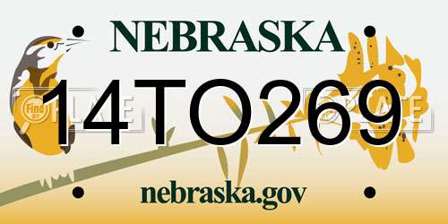 14TO269 Nebraska License Plate