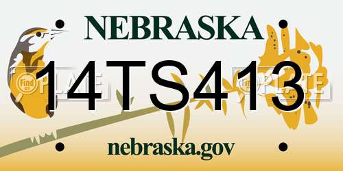14TS413 Nebraska License Plate