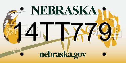 14TT779 Nebraska License Plate
