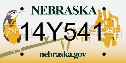 14Y541 Nebraska License Plate