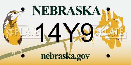 14Y9 Nebraska License Plate