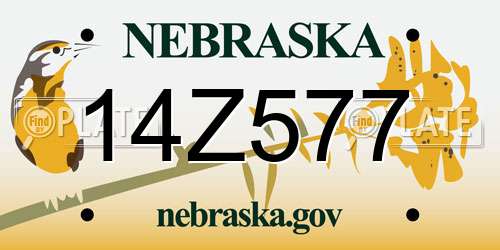14Z577 Nebraska License Plate