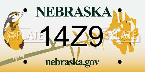14Z9 Nebraska License Plate