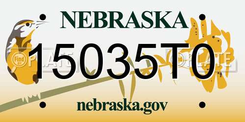 15035T0 Nebraska License Plate