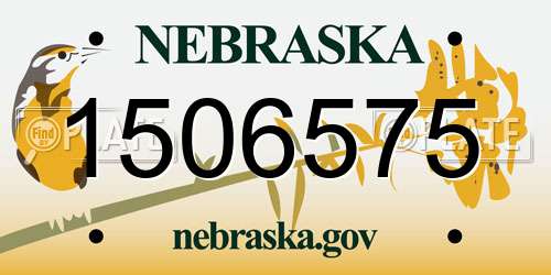 1506575 Nebraska License Plate