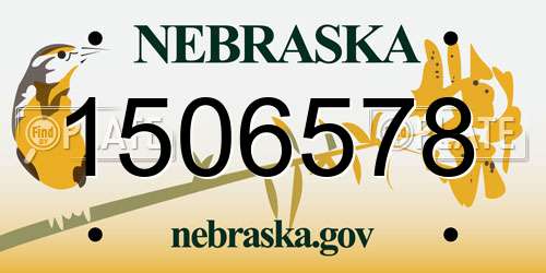 1506578 Nebraska License Plate