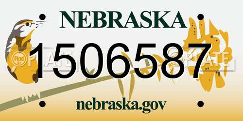 1506587 Nebraska License Plate
